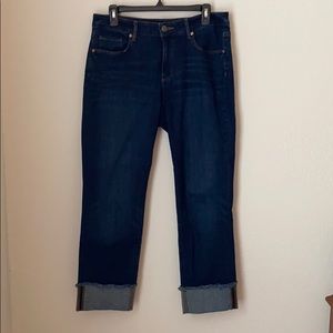 Loft cropped and cuffed jeans